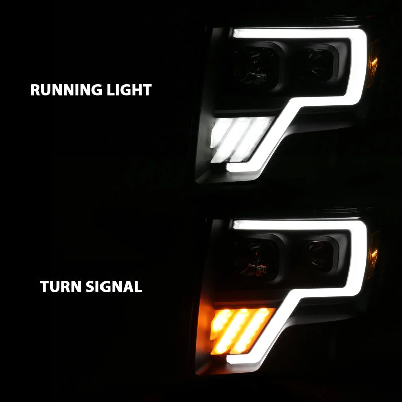 ANZO 2009-2013 Ford F-150 Projector Light Bar G4 Switchback H.L.Black Amber - Additional View 7