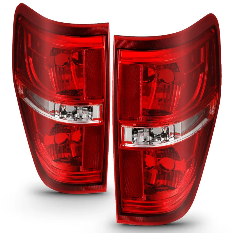 ANZO 2009-2014 Ford F-150 Euro Taillight Red/Clear (W/O Bulb) - Side View