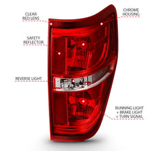 Load image into Gallery viewer, ANZO 2009-2014 Ford F-150 Euro Taillight Red/Clear (W/O Bulb) - Installation View