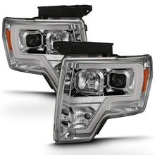 Load image into Gallery viewer, ANZO 2009-2014 Ford F-150 Projector Headlight Plank Style Chrome Amber - Main Product View