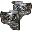 Load image into Gallery viewer, ANZO 2009-2014 Ford F-150 Projector Headlights w/ Halo Black (CCFL) G2 - Main Product View