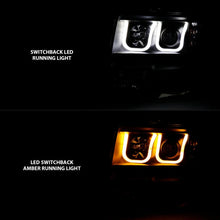 Load image into Gallery viewer, ANZO 2009-2014 Ford F-150 Projector Headlights w/ U-Bar Switchback Black w/ Amber - Side View
