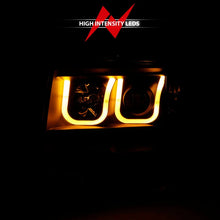 Load image into Gallery viewer, ANZO 2009-2014 Ford F-150 Projector Headlights w/ U-Bar Switchback Black w/ Amber - Additional View 5