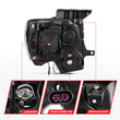 Load image into Gallery viewer, ANZO 2009-2014 Ford F-150 Projector Headlights w/ U-Bar Switchback Black w/ Amber - Additional View 7