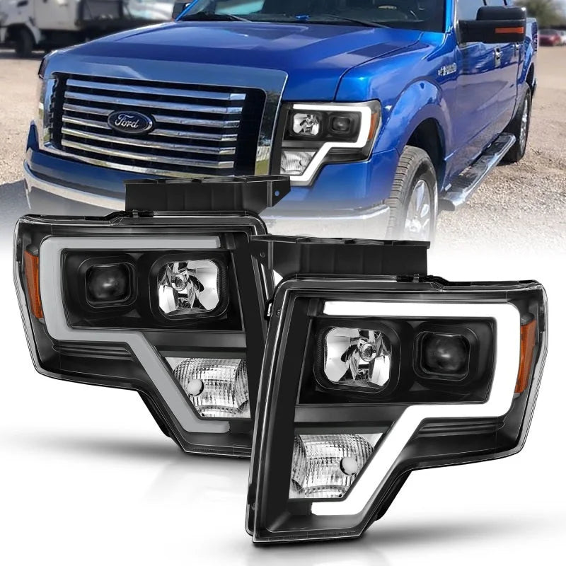 ANZO 2009-2014 Ford F-150 Projector Light Bar H.L Black Amber - Main Product View