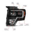 Load image into Gallery viewer, ANZO 2009-2014 Ford F-150 Projector Light Bar H.L Black Amber - Additional View 8