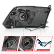 Load image into Gallery viewer, ANZO 2009-2018 Dodge Ram 1500/ 2500/ 3500 Crystal Headlights w/ Light Bar Chrome Housing - Back View