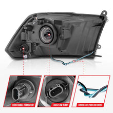 Load image into Gallery viewer, ANZO 2009-2018 Dodge Ram 1500/ 2500/ 3500 Crystal Headlights w/ Light Bar Chrome Housing - Back View