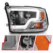 Load image into Gallery viewer, ANZO 2009-2018 Dodge Ram 1500/ 2500/ 3500 Crystal Headlights w/ Light Bar Chrome Housing - Installation View