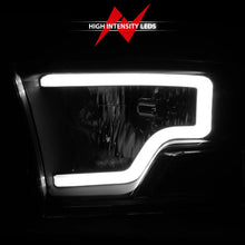 Load image into Gallery viewer, ANZO 2009-2018 Dodge Ram 1500 Crystal Headlights w/ Light Bar Black Housing - Side View