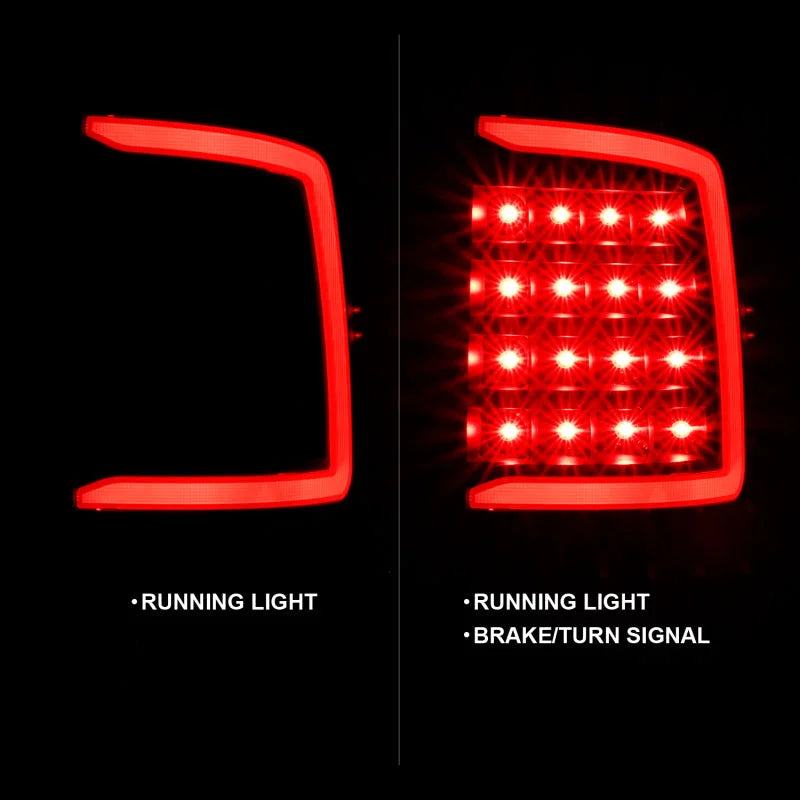 ANZO 2009-2018 Dodge Ram 1500 LED Taillight Plank Style Black w/Clear Lens - Additional View 6