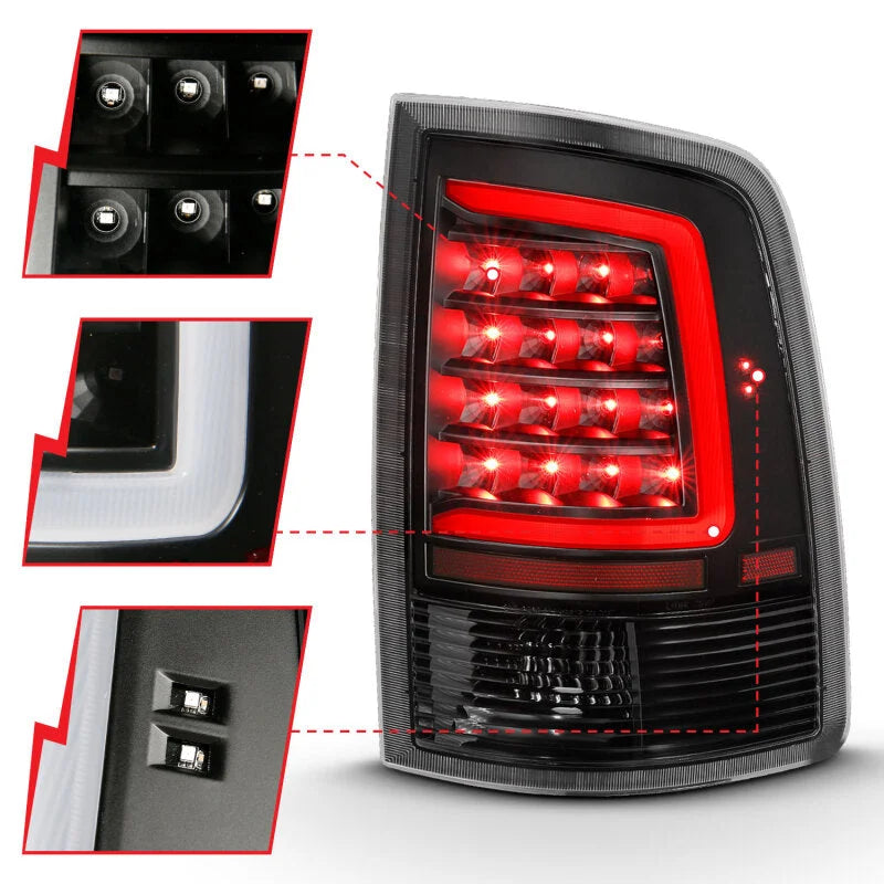 ANZO 2009-2018 Dodge Ram 1500 LED Taillight Plank Style Black w/Clear Lens - Additional View 7