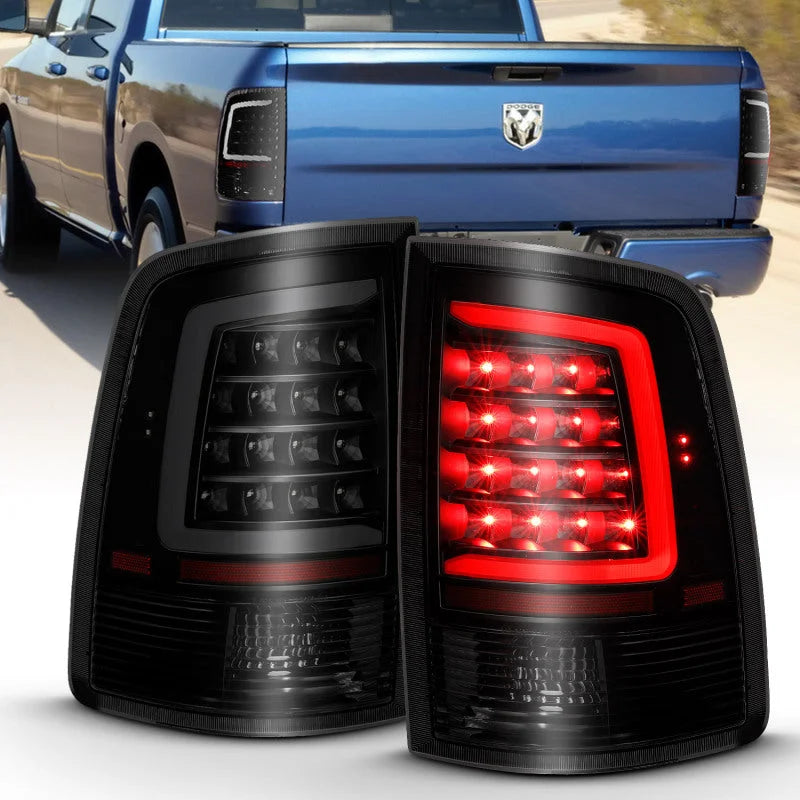 ANZO 2009-2018 Dodge Ram 1500 LED Taillight Plank Style Black w/Smoke Lens - Main Product View