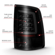 Load image into Gallery viewer, ANZO 2009-2018 Dodge Ram 1500 LED Taillight Plank Style Black w/Smoke Lens - Installation View