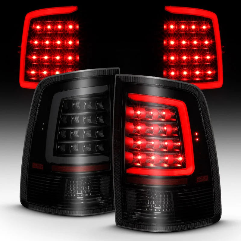 ANZO 2009-2018 Dodge Ram 1500 LED Taillight Plank Style Black w/Smoke Lens - Additional View 7