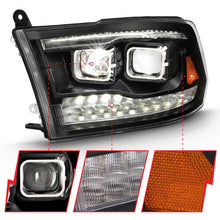 Load image into Gallery viewer, ANZO 2009-2018 Dodge Ram 1500 Led Projector Plank Style Switchback H.L Halo Black Amber (OE Style) - Side View