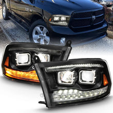 Load image into Gallery viewer, ANZO 2009-2018 Dodge Ram 1500 Led Projector Plank Style Switchback H.L Halo Black Amber (OE Style) - Back View