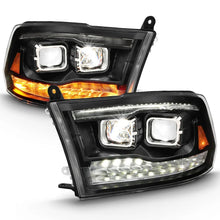 Load image into Gallery viewer, ANZO 2009-2018 Dodge Ram 1500 Led Projector Plank Style Switchback H.L Halo Black Amber (OE Style) - Additional View 8
