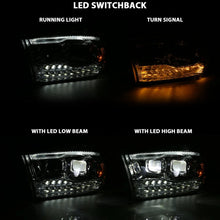 Load image into Gallery viewer, ANZO 2009-2018 Dodge Ram 1500 Led Projector Plank Style Switchback H.L Halo Chrome Amber (OE Style) - Additional View 5