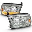Load image into Gallery viewer, ANZO 2009-2018 Dodge Ram 1500 Led Projector Plank Style Switchback H.L Halo Chrome Amber (OE Style) - Additional View 6