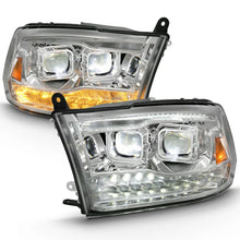 Load image into Gallery viewer, ANZO 2009-2018 Dodge Ram 1500 Led Projector Plank Style Switchback H.L Halo Chrome Amber (OE Style) - Additional View 6