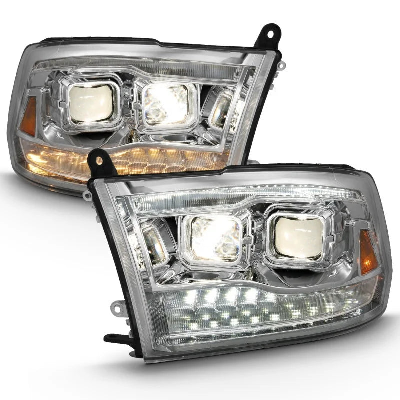 ANZO 2009-2018 Dodge Ram 1500 Projector H.L. Switchback Black Amber - Additional View 6