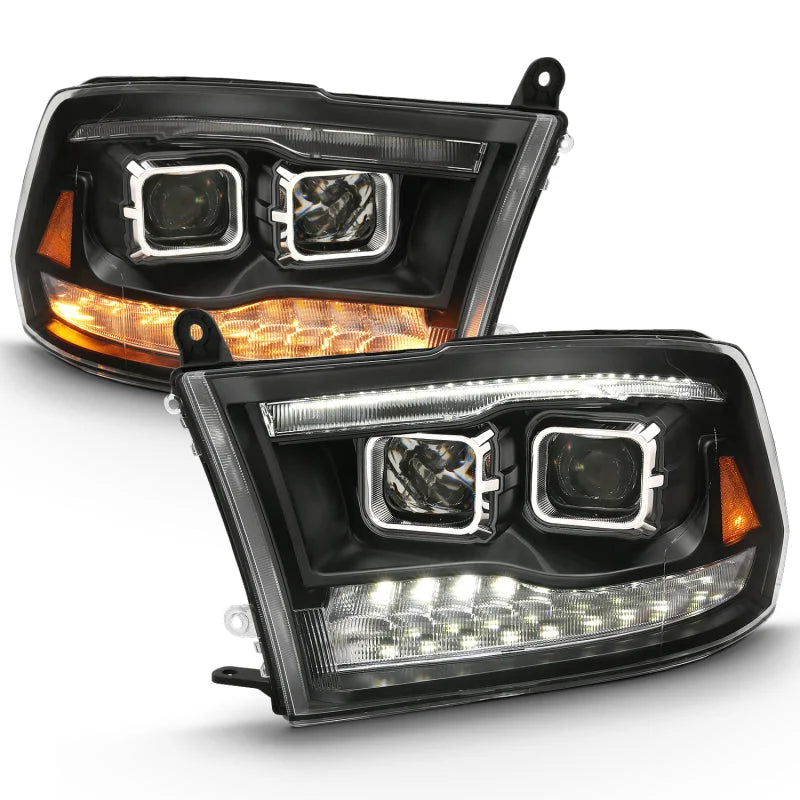 ANZO 2009-2018 Dodge Ram 1500 Projector H.L. Switchback Black Amber - Additional View 10