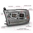 Load image into Gallery viewer, ANZO 2009-2018 Dodge Ram 1500 Projector H.L. Switchback Chrome Amber - Additional View 8