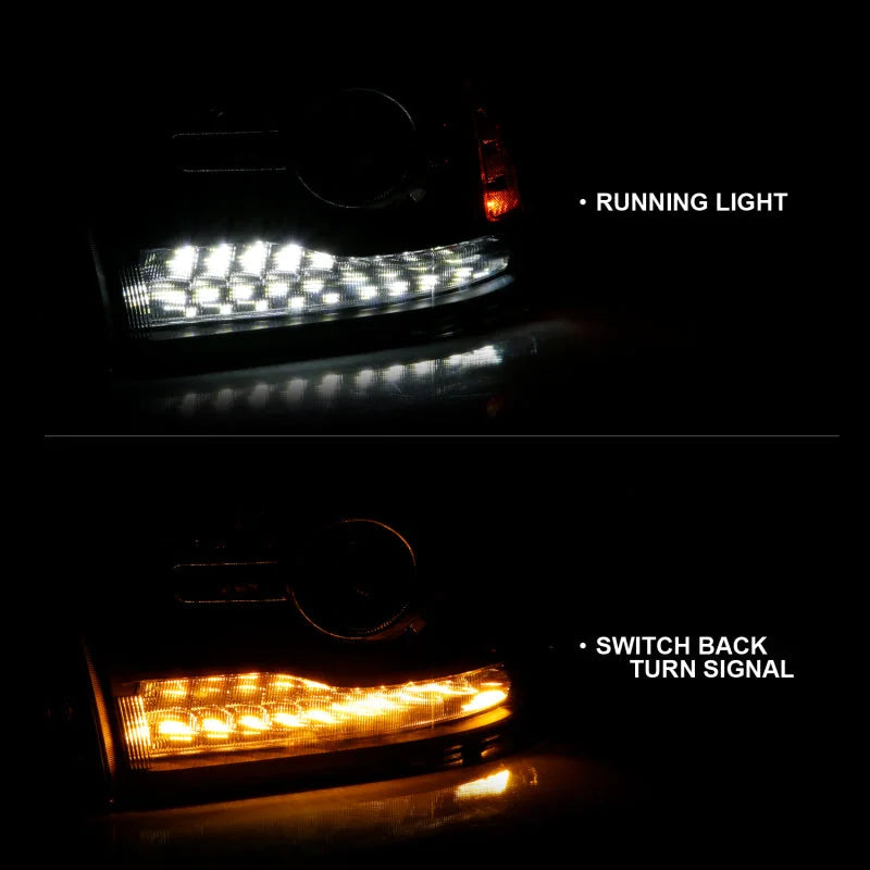 ANZO 2009-2018 Dodge Ram 1500 Projector Headlights Plank Style Halo w/Switchback Matte Black - Additional View 6