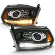 Load image into Gallery viewer, ANZO 2009-2018 Dodge Ram 1500 Projector Plank Style Switchback H.L Halo Black Amber (OE Style) - Side View