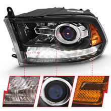 Load image into Gallery viewer, ANZO 2009-2018 Dodge Ram 1500 Projector Plank Style Switchback H.L Halo Black Amber (OE Style) - Back View