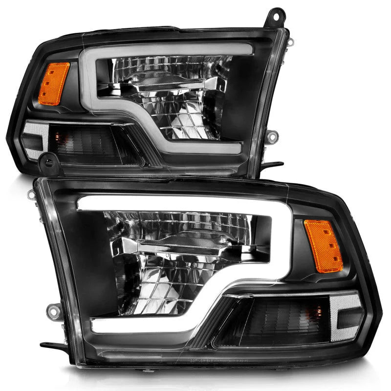 ANZO 2009-2020 Dodge Ram 1500 Full LED Square Projector Headlights w/ Chrome Housing Black Amber - Additional View 5