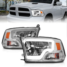 Load image into Gallery viewer, ANZO 2009-2020 Dodge Ram 1500 Full LED Square Projector Headlights w/ Chrome Housing Chrome Amber - Main Product View