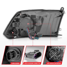 Load image into Gallery viewer, ANZO 2009-2020 Dodge Ram 1500 Full LED Square Projector Headlights w/ Chrome Housing Chrome Amber - Additional View 6