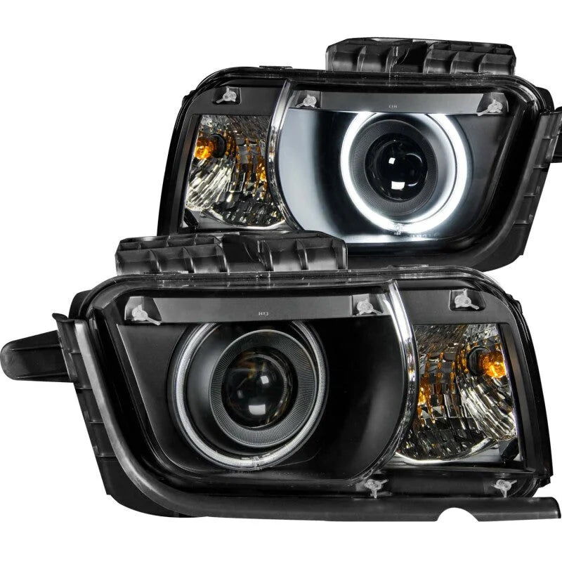 ANZO 2010-2013 Chevrolet Camaro Projector Headlights w/ Halo Black (CCFL) - Main Product View