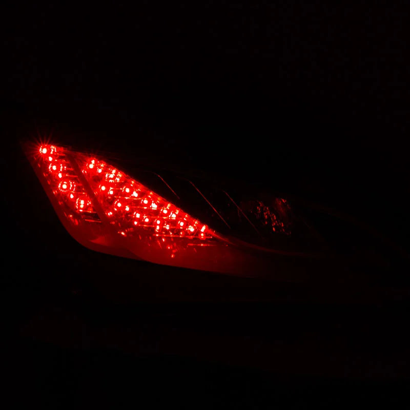 ANZO 2010-2013 Hyundai Genesis LED Taillights Red/Clear - Side View