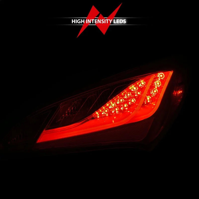 ANZO 2010-2013 Hyundai Genesis LED Taillights Red/Clear - Installation View