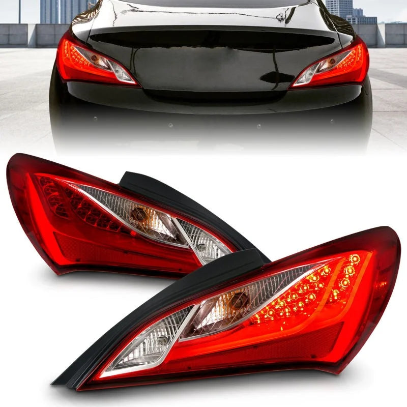 ANZO 2010-2013 Hyundai Genesis LED Taillights Red/Clear - Additional View 6