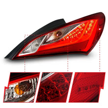 Load image into Gallery viewer, ANZO 2010-2013 Hyundai Genesis LED Taillights Red/Clear - Additional View 7