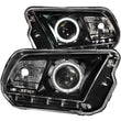 Load image into Gallery viewer, ANZO 2010-2014 Ford Mustang Projector Headlights w/ Halo Black (CCFL) - Main Product View