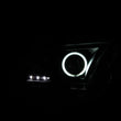 Load image into Gallery viewer, ANZO 2010-2014 Ford Mustang Projector Headlights w/ Halo Black (CCFL) - Side View