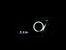 Load image into Gallery viewer, ANZO 2010-2014 Ford Mustang Projector Headlights w/ Halo Black (CCFL) - Side View