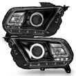 Load image into Gallery viewer, ANZO 2010-2014 Ford Mustang Projector Headlights w/ Halo Black (CCFL) - Additional View 5