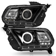 Load image into Gallery viewer, ANZO 2010-2014 Ford Mustang Projector Headlights w/ Halo Black (CCFL) - Additional View 5