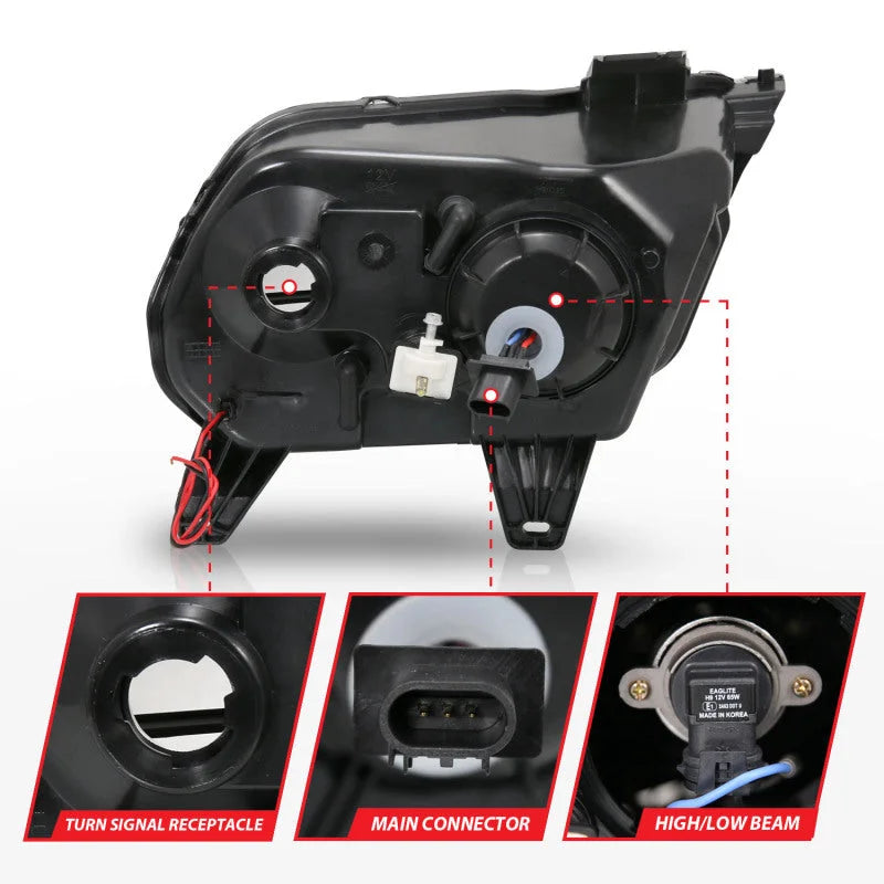 ANZO 2010-2014 Ford Mustang Projector Headlights w/ Halo Black (CCFL) - Additional View 6