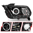 Load image into Gallery viewer, ANZO 2010-2014 Ford Mustang Projector Headlights w/ Halo Black (CCFL) - Additional View 7