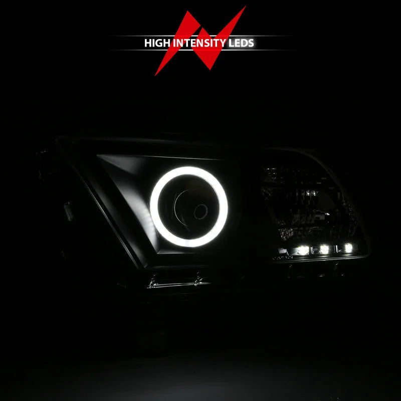 ANZO 2010-2014 Ford Mustang Projector Headlights w/ Halo Black (CCFL) - Additional View 9