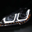 Load image into Gallery viewer, ANZO 2010-2014 Subaru Outback Projector Headlights w/ U-Bar Black - Side View