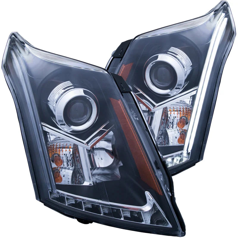 ANZO 2010-2015 Cadillac Srx Projector Headlights w/ Plank Style Design Black - Main Product View
