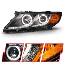 Load image into Gallery viewer, ANZO 2011-2013 Kia Optima Projector Headlights w/ Halo Black (CCFL) - Additional View 6